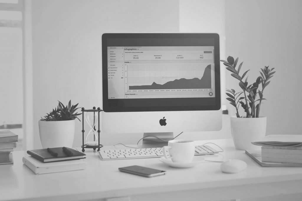 Digital Marketing Data and Web Design On A Desktop